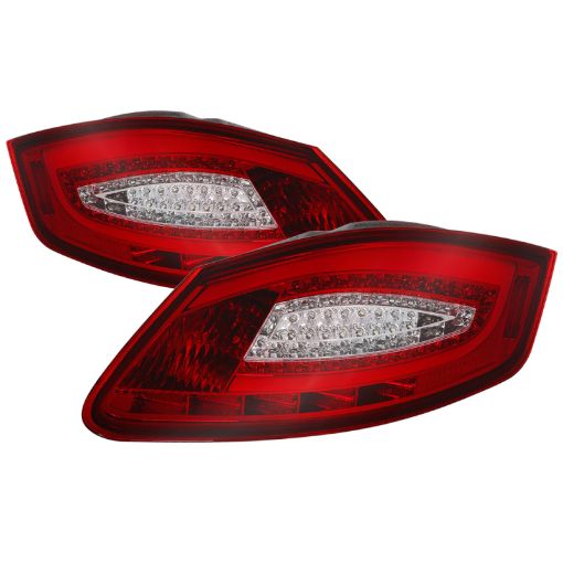 Picture of xTune Porsche 987 Cayman 06 - 08 Boxster 05 - 08 LED Tail Lights - Red Clear ALT - ON - P98705 - LED - RC