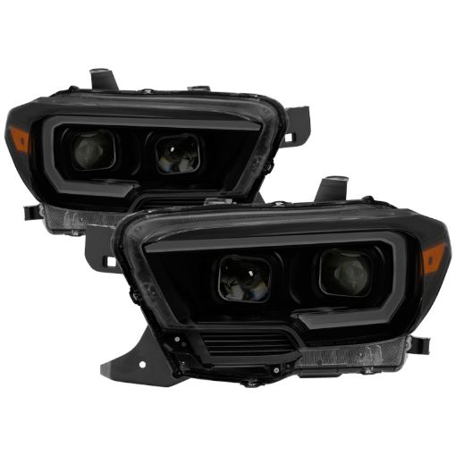 Picture of xTune Toyota Tacoma 16 - 18 DRL Light Bar Projector Headlights - Black Smoked PRO - JH - TTA16 - LBDRL - BSM