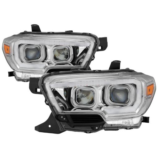 Picture of xTune Toyota Tacoma 16 - 18 DRL Light Bar Projector Headlights - Chrome PRO - JH - TTA16 - LBDRL - C