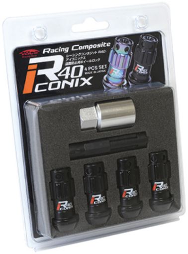 Picture of Project Kics 12X1.50 R40 Iconix Black Lug Nut Lock Set - 4