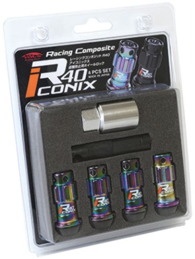 Picture of Project Kics 12X1.25 R40 Iconix Neochrome Lug Nut Lock Set - 4