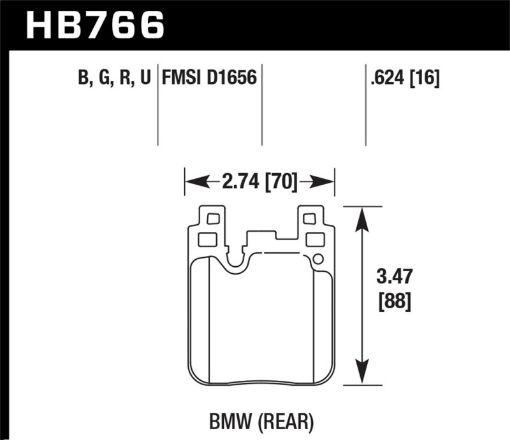 Picture of Hawk BMW M4 DTC - 70 Race Rear Brake Pads