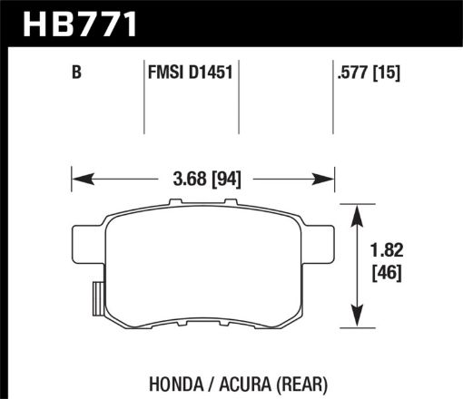 Picture of Hawk 08 - 16 Honda Accord High Performance Street 5.0 Rear Brake Pads