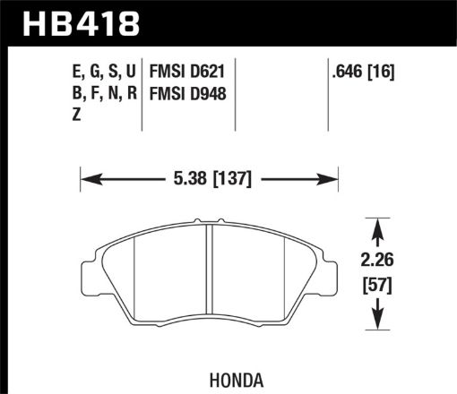 Picture of Hawk 02 - 06 RSX (non - S) Front 03 - 09 Civic Hybrid 04 - 05 Civic Si Rear Performance Ceramic Street