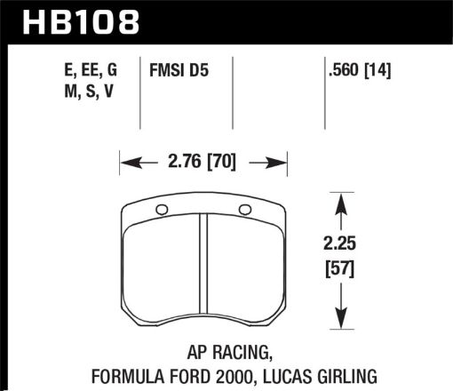 Picture of Hawk AP Racing FF 2000 HT - 10 Race Brake Pads