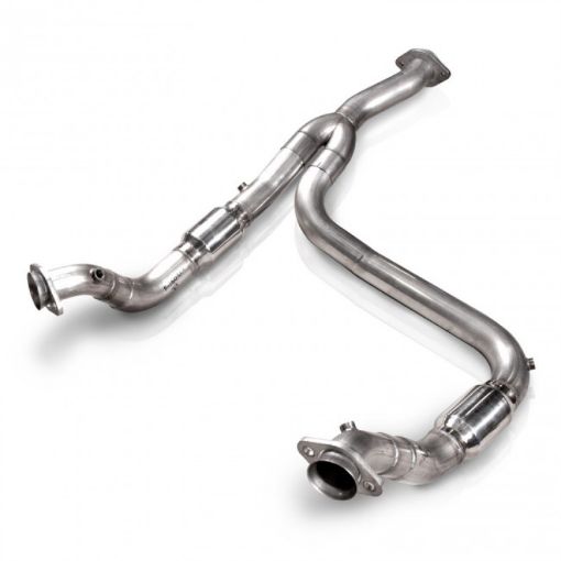 Picture of Stainless Works 2011 - 14 F - 150 3.5L 3in Downpipe High - Flow Cats Y - Pipe Factory Connection