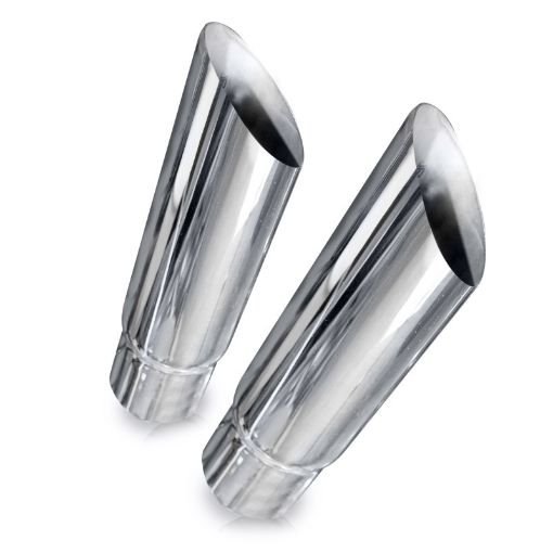 Picture of Stainless Works Angle Cut Resonator Tips 2 14in ID Inlet 3in Body