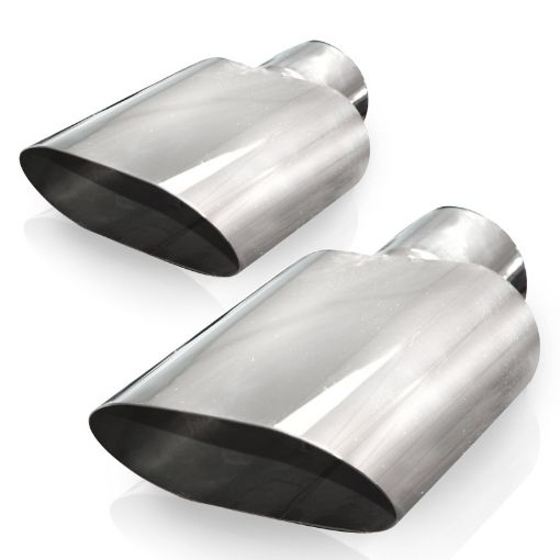 Picture of Stainless Works Big Oval Exhaust Tips 2.5in Inlet (priced per pair)