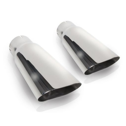 Picture of Stainless Works Flat Oval Exhaust Tips 2in Inlet (priced per pair)