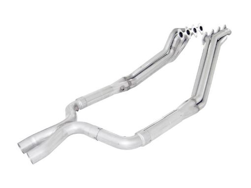 Picture of Stainless Works 2005 - 10 Mustang GT 1 - 34in Headers 3in High - Flow Cats X - Pipe Factory Connection