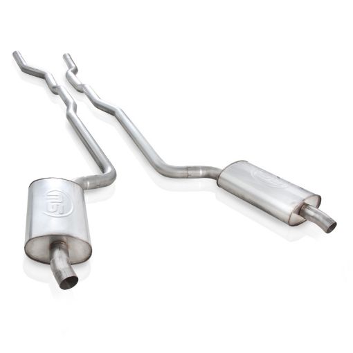 Picture of Stainless Works 1973 - 82 Corvette Exhaust 2 - 12in Factory Style Mufflers 2 - 12in Turndowns