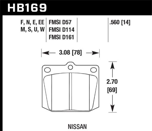 Picture of Hawk 75 - 78 Nissan 280Z Black Race Front Brake Pads