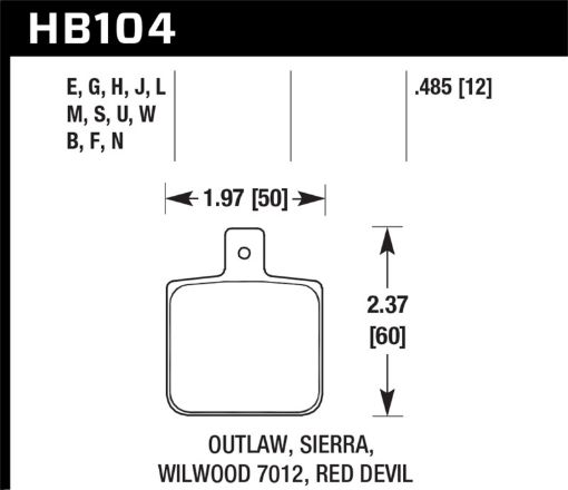 Picture of Hawk Wilwood DL Single Black Brake Pads