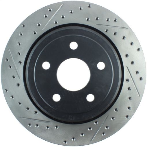 Picture of StopTech 12 - 15 Jeep Cherokee SRT8 Sport Slotted Drilled Rear Passenger Side Rotor