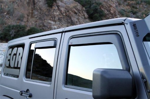 Picture of EGR 07 - 13 Jeep Wrangler JK In - Channel Window Visors - Set of 4 - Matte (575155)