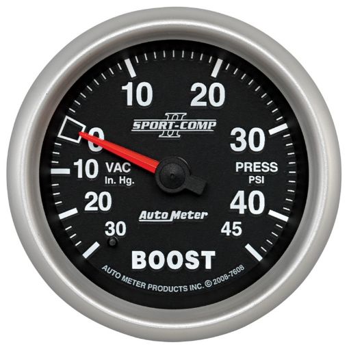 Picture of Autometer Sport - Comp II VACBoost 2 58in 30 IN HG - 45PSI Mechanical Gauge