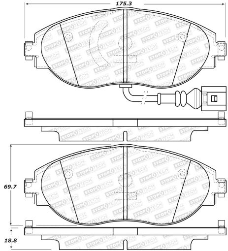 Picture of StopTech Sport 12 - 17 Volkswagen CC Front Brake Pads