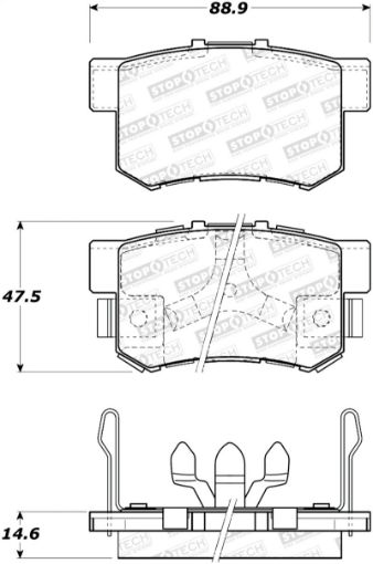 Picture of StopTech 05 - 16 Honda CR - V Street Rear Brake Pads