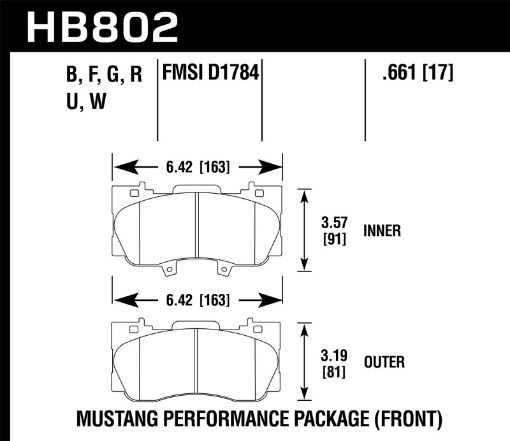 Picture of Hawk 15 - 17 Ford Mustang GT DTC - 70 Race Front Brake Pads