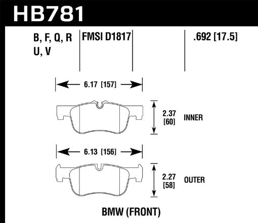 Picture of Hawk 12 - 15 BMW 118i DTC - 05 Race Front Brake Pads