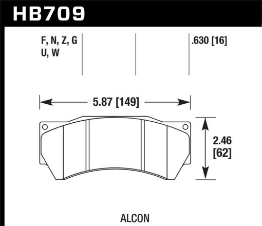 Picture of Hawk DTC - 80 Alcon Mono6 (Model 4497) Race Brake Pads