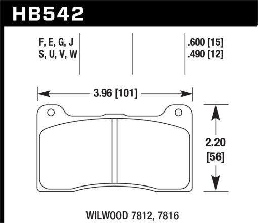 Picture of Hawk DTC - 80 Wilwood 7816 15mm Race Brake Pads