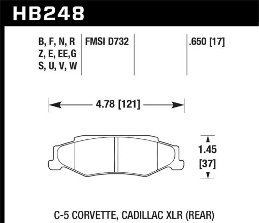 Picture of Hawk DTC - 80 97 - 13 Chevy Corvette Rear Race Brake Pads