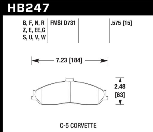 Picture of Hawk DTC - 80 97 - 14 Chevy Corvette Front Racing Brake Pads