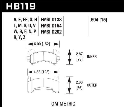 Picture of Hawk DTC - 80 76 - 88 Chevy Camaro Rear Race Brake Pads