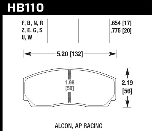 Picture of Hawk DTC - 80 AP Racing 17mm Race Brake Pads