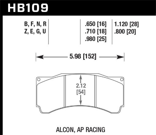 Picture of Hawk DTC - 80 AP Racing 25mm Race Brake Pads