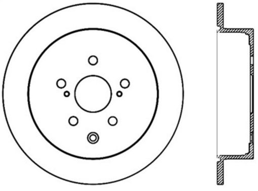 Picture of StopTech 14 - 16 Toyota Highlander Sport Drilled Rear Driver Side Brake Rotor