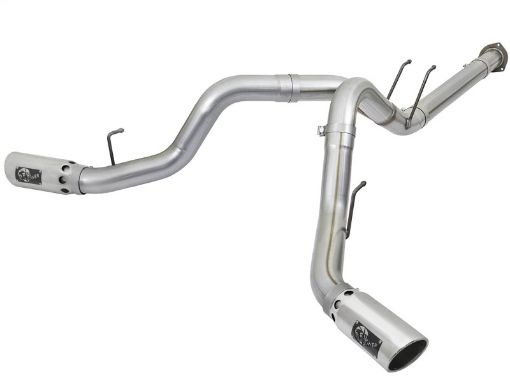 Picture of aFe ATLAS 4in DPF - Back Alum Steel Exhaust System wPolished Tip 2017 Ford Diesel Trucks V8 - 6.7L (td)