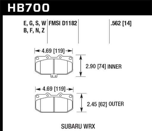 Picture of Hawk 06 - 07 Subaru WRX Blue 9012 Front Race Pads