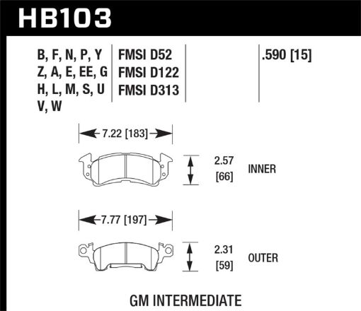 Picture of Hawk 69 - 81 Chevy Camaro Blue 9012 Front Brake Pads