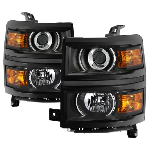 Picture of xTune Chevrolet Silverado 1500 14 - 15 (Non - HD) OEM Projector Headlights - Black HD - JH - CS14 - PJ - BK