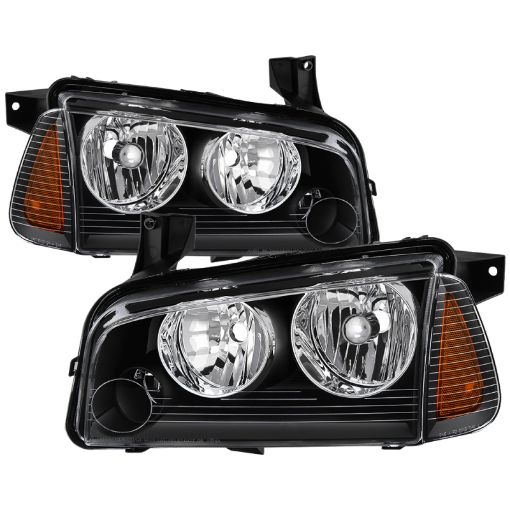 Picture of xTune Dodge Charger 05 - 10 (Non - HID) OEM Style Headlights w Corner 4pcs - Black HD - JH - DCH05 - SET - BK