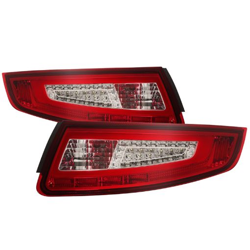 Picture of xTune Porsche 911 997 05 - 08 Light Bar LED Tail Lights - Red Clear ALT - ON - P99705V2 - LBLED - RC