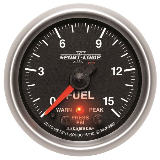 Picture of Autometer Sport - Comp II 2 - 116in 0 - 15 PSI Fuel Pressure Gauge