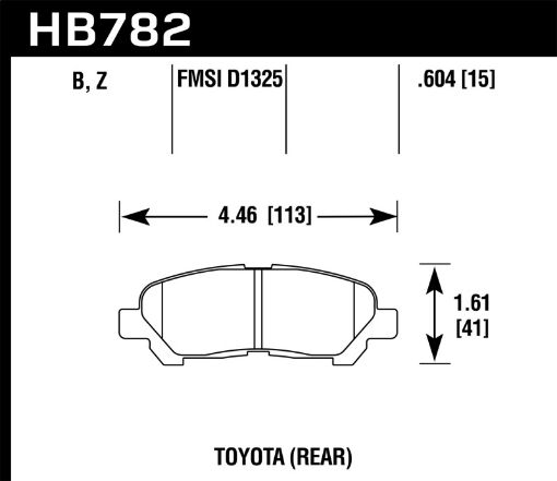 Picture of Hawk 08 - 13 Toyota Highlander High Performance Street 5.0 Rear Brake Pads