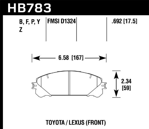 Picture of Hawk 08 - 16 Toyota Highlander LTS Street Front Brake Pads