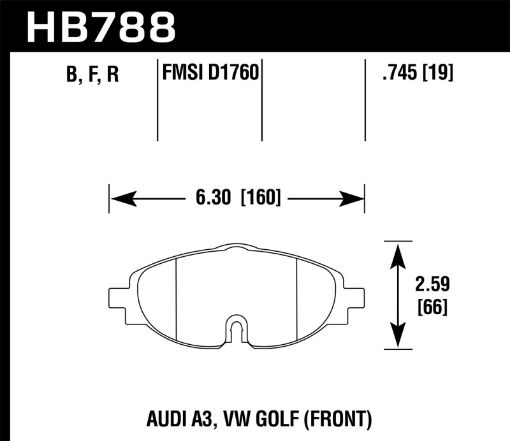 Picture of Hawk 15 - 17 VW Golf Audi A3A3 Quattro Front High Performance Brake Pads