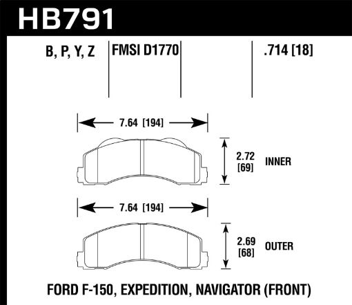 Picture of Hawk 14 - 16 Ford F - 150 HPS 5.0 Front Brake Pads