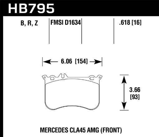 Picture of Hawk 14 - 17 Mercedes - Benz CLA 45 AMG15 - 17 Mercedes - Benz GLA 45 AMG HPS 5.0 Front Brake Pads