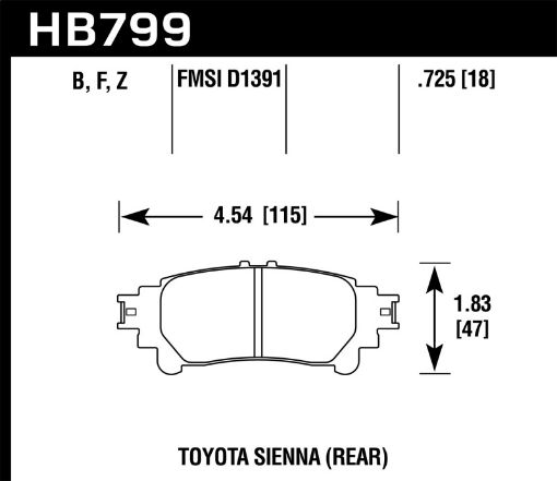 Picture of Hawk 14 - 16 Toyota Highlander HPS 5.0 Rear Brake Pads