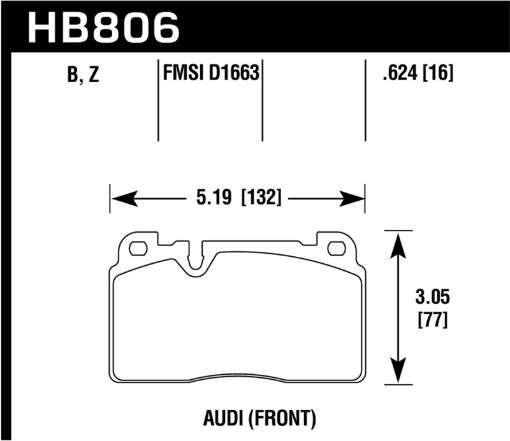 Picture of Hawk 16 - 17 Audi A6 HPS 5.0 Front Brake Pads