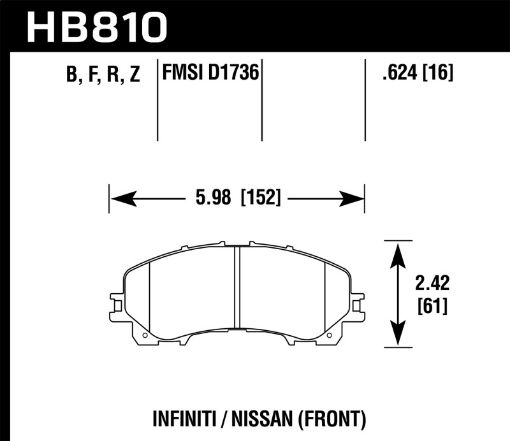 Picture of Hawk 14 - 17 Infiniti Q50 HPS 5.0 Front Brake Pads