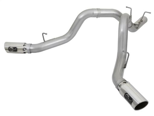 Picture of aFe ATLAS 4in DPF - Back Alum Steel Exhaust System wDual Exit Polished Tip 2017 GM Duramax 6.6L (td)