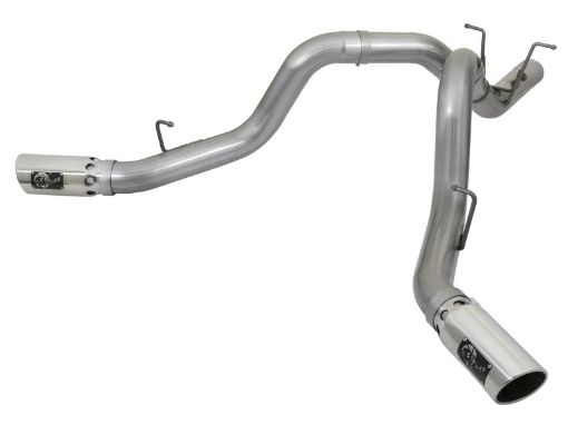 Picture of aFe Large Bore - HD 4in 409 - SS DPF - Back Exhaust wDual Polished Tips 2017 GM Duramax V8 - 6.6L (td) L5P