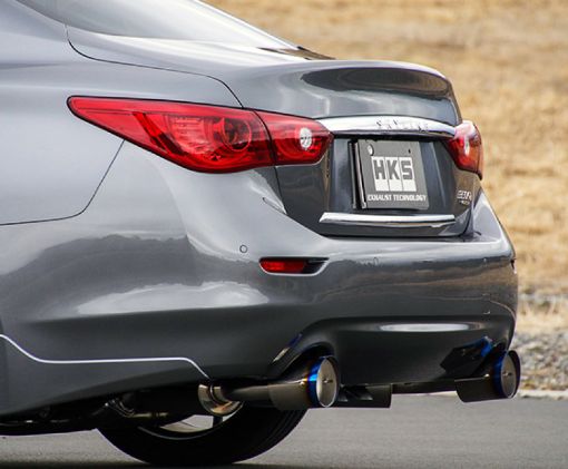 Picture of HKS Infiniti Q50 Hybrid VQ37 Dual Hi - Power Titanium Tip Catback Exhaust